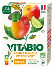 Vitabio Organic Apple Mango Lime 4 x 100 g Bottles