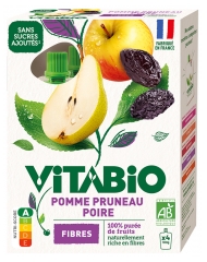 Vitabio Appel Pruim Peer Bio 4 knijpzakjes van 100 g