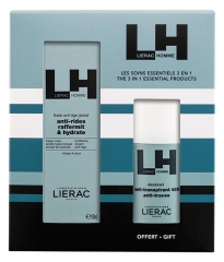 Lierac Homme Anti-Aging Global Fluide 50 ml + Anti-Transpirant Deodorant 48H Anti-Vlekken 50 ml Gratis