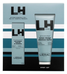 Lierac Homme Energinen Kosteusgeeli 50 ml + Koko kehon suihkugeeli 200 ml Lahja