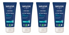 Weleda Men Active Fresh 3in1 du&scaron;as želeja, 4x200 ml iepakojumā