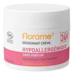 Florame Déodorant Crème 24H Hypoallergénique Bio 50 g