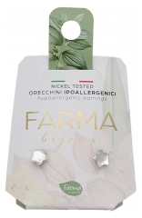 Brincos Estrela Plana 8 mm Hipoalerg&eacute;nicos Pharma Bijoux