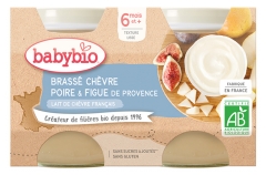 Babybio Brewed Goat Milk Pear Fig 6 Months and + Organic 2 Pots of 130g
