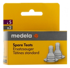 Medela 2 Suporturi de Tetină Standard de Rezervă pentru Biberoane Mărimea S