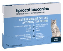 Biocanina Fiprocat 50 mg Solution Spot-On Chats 3 Pipettes