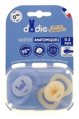 Dodie 2 Sucettes Anatomiques Silicone Spécial Naissance 0-2 Mois