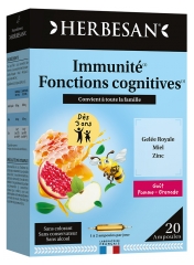 Herbesan Gelée Royale Miel Zinc dès 4 Ans 20 Ampoules