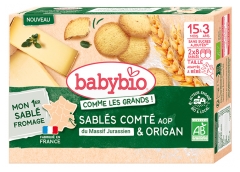 Babybio Zandkoekjes Comt&eacute; & Oregano van 15 Maanden tot 3 Jaar Bio 16 Zandkoekjes