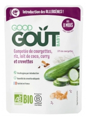 Good Go&ucirc;t Kompott aus Zucchini, Reis, Kokosmilch, Curry und Garnelen Ab 8 Monaten Bio 190 g