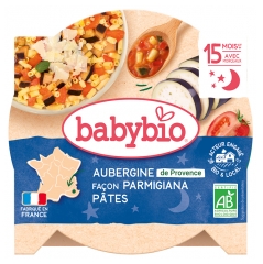 Babybio Buenas Noches Berenjena Parmigiana Pasta A Partir de 15 Meses BIO 260 g