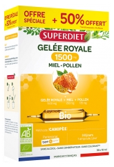 Superdiet Lăptișor de Matcă 1500 mg Miere Polen Bio 20 Fiole + 10 Fiole Oferite