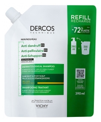Vichy Dercos Shampoing Traitant Anti-Pelliculaire DS Cheveux Secs Éco-Recharge 390 ml