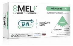 8Mel+ Melatonin 1 mg 30 Bi-Coated Tablets