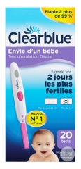 Clearblue Test d'Ovulation Digital 2 Jours 20 Unités