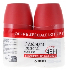 Stentil 48H Sudorazione Eccessiva Deodorante Minerale Roll-On 2 x 50 ml