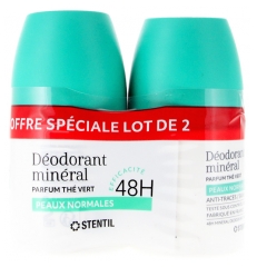 Stentil Desodorizante Mineral Peles Normais 48H Roll-On Pack de 2 x 50 ml