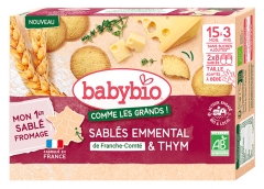 Babybio Zandkoekjes Emmental & Tijm voor 15 maanden tot 3 jaar Bio 16 stuks
