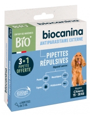 Biocanina Pipettes Répulsives Chiens de 15 à 30 kg 4 Pipettes