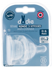 Dodie 2 Kulat&eacute; savičky 3 rychlosti Antikolikov&eacute; Středn&iacute; průtok 0-6 měs&iacute;ců