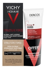 Vichy Maschio Structure Force Trattamento Idratante Globale Anti-Aging 50 ml + Dercos Energy+ Shampoo 50 ml Gratis