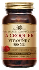 Solgar C-vitamin 500 Hindb&aelig;r/Traneb&aelig;r Smag 90 Tyggetabletter