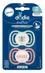 Dodie Extra 2 Anatomiske Symmetrical Sutter + 18 M&aring;neder