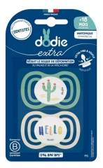 Dodie Extra 2 Anatomski simetrični dudici + 18 mesecev