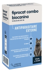 Biocanina Fiprocat 50 mg Combo Gato e Fur&atilde;o 3 Pipetas