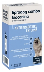 Biocanina Fiprodog 134 mg Combo M&eacute;dio C&atilde;es 10 a 20 kg 3 Pipetas