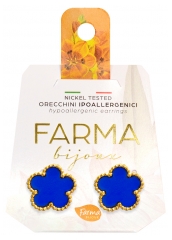 Farma Bijoux Boucles d'Oreilles Hypoallergéniques Fleur Bleu