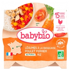 Babybio Verduras a la Basquaise Pollo de Granja a Partir de 15 Meses 260 g