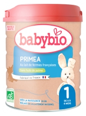 Babybio Primea 1 au Lait de Vache Français de 0 à 6 Mois Bio 800 g