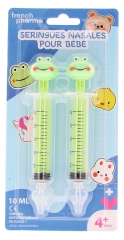 French Pharma Jeringas Nasales para Beb&eacute; 4 Meses y + Modelo Ranas 2 x 10 ml