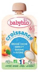 Babybio Croissance Brassé Vache Abricot Banane Avoine 6 Mois et + Bio Gourde 100 g