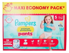 Pa&ntilde;ales Pampers Premium Protection Talla 5 Maxi Pack 74 (11-17 kg)