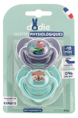 Dodie 2 Chupetes Fisiol&oacute;gicos Silicona de 18 Meses y +