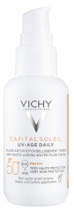 Fluid colorat anti-&icirc;mbătr&acirc;nire foto-indusă Vichy Capital Soleil UV-Age Daily SPF50+ 40 ml