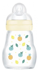 Mamadeira de Vidro Premium MAM 170 ml 0 Meses e + Fluxo 1
