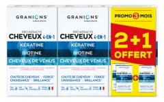 Granions Pro Keracys Cheveux 4en1 Lot de 3 x 90 Comprimés dont 90 Comprimés Offerts