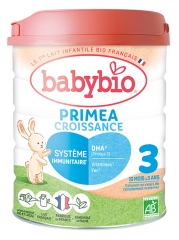 Babybio Primea Croissance 3 au Lait de Vache Français de 10 Mois à 3 Ans Bio 800 g