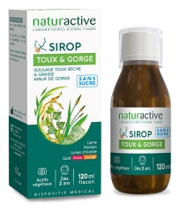 Naturactive Sirup za ka&scaron;elj in grlo Brez Sladkorja 120 ml