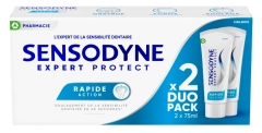 Sensodyne Ekspert Beskyttelse Hurtigvirkende Tandpasta Pakke med 2 x 75 ml