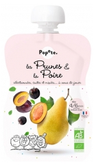 Popote Plums &amp; Pear Compote Pouch From 4/6 Months Organic 120 g