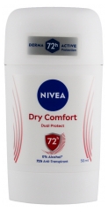 Nivea Desodorante Antitranspirante Dry Comfort Dual Protect 72H 50 ml