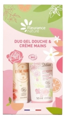 Fleurance Nature Crème Mains Rose Bio 30 ml + Gel Douche Rose &amp; Jasmin Bio 50 ml