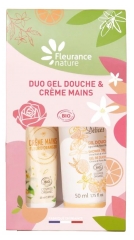 Fleurance Nature Bio Apelsīnu ziedu roku krēms 30 ml + Bio Citrus & Balto ziedu du&scaron;as želeja 50 ml