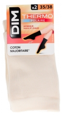 Șosete DIM Thermo Fleece Crem 2 Perechi