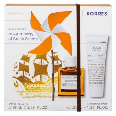 Korres Agua de Colonia Pimienta Negra 50 ml + B&aacute;lsamo After Shave Pimienta Negra 125 ml