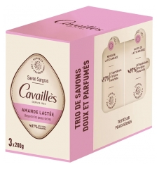 Jab&oacute;n de Leche Supergrasa y Almendras 3 x 200 gr